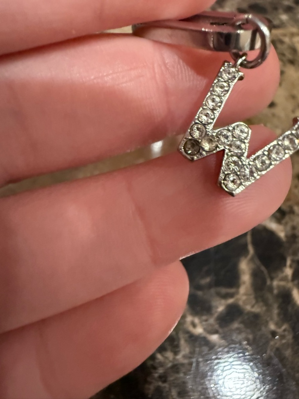 Henri Bendel Pavé Crystal Initial "W"  Charm / Pendant - Picture 5 of 8